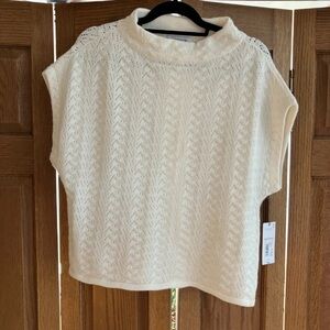 Liz Clairborne Cream Knit Short Sleeve Sweater